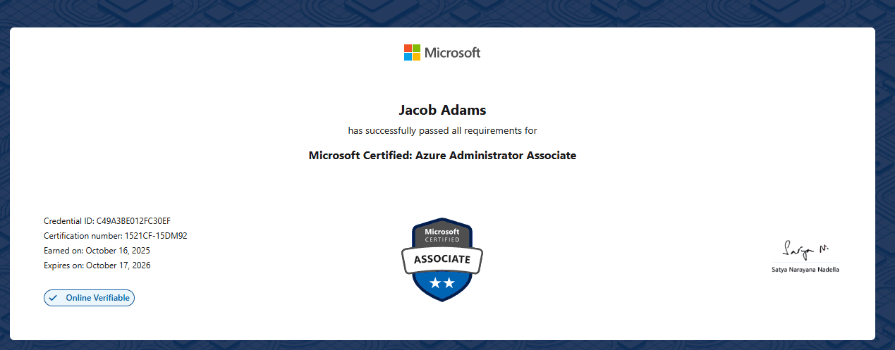 Microsoft Certified: Azure Administrator Associate