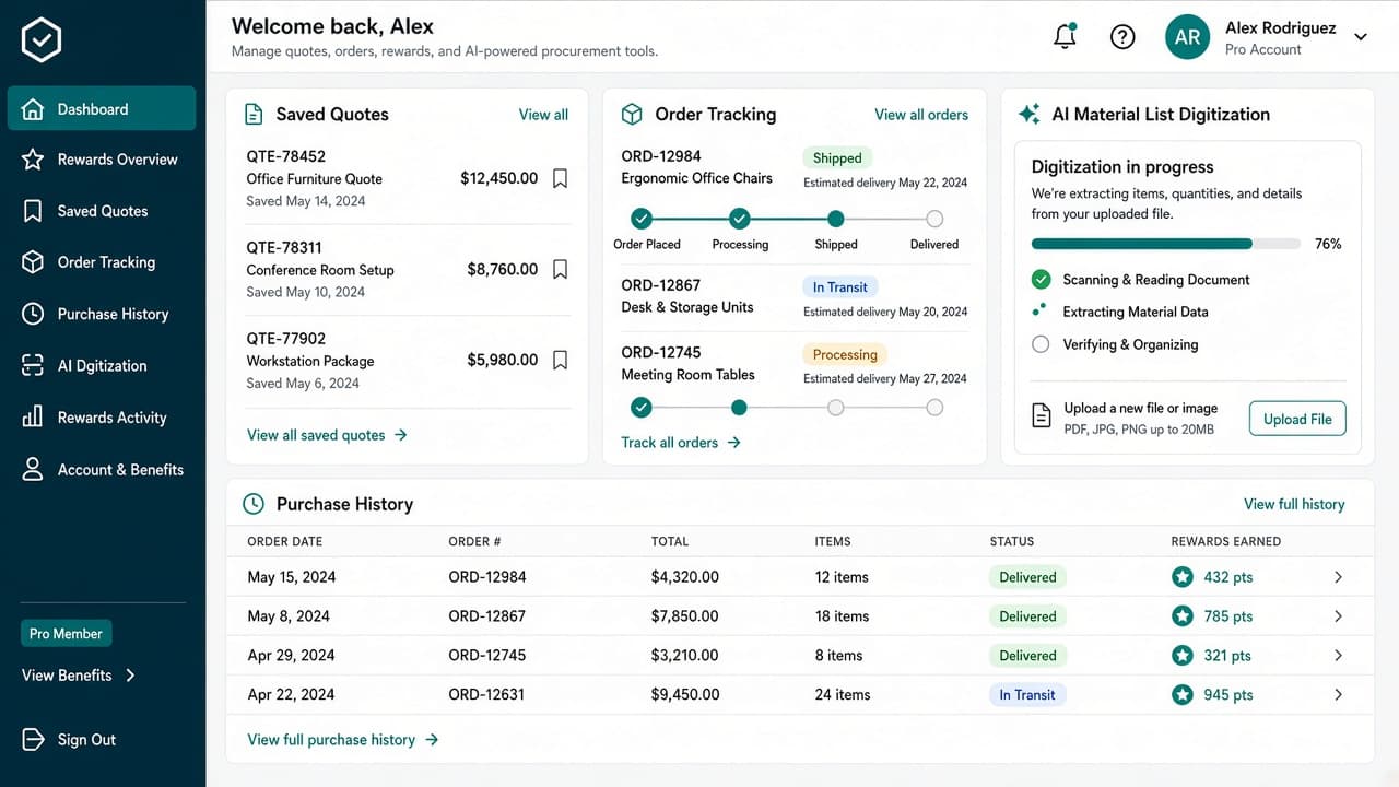 Pro contractor material list digitization and quote-ready order workflows - view 3